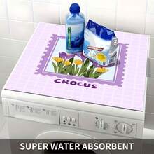 1pc Washing Machine & Dryer Top Pad, Diatomite, Washing Machine Dust Cover, Kitchen Accessory, Anti-Slip, Suitable For Laundry Room, Bathroom, Home Decor And Room Decor, Multiple Styles Available - Saffron - View 6