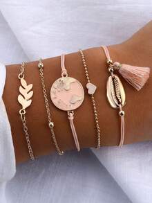 Bộ 5 món. Bộ trang sức hình học cá tính, đơn giản và mang hơi hướng cổ điển. Thích hợp để đeo hàng ngày, làm quà tặng dự tiệc hoặc lễ hội. - Nhiều màu - Xem 1