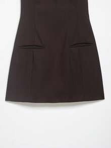 Vestido mini plisado con bolsillo, estilo europeo y americano elegante, nueva llegada de primavera/verano para mujer de DEEKA - Marrón - Ver 9