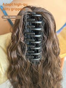36 Inch Long Lightweight Fully Natural Curly Black Synthetic Hair Ponytail Extension, Multi-Layer Soft Drawstring Ponytail Hairpiece For Women - Rust Brown - View 5