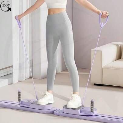 ZM Health Máquina de esquí de estilo dividido diseñada específicamente para gimnasios domésticos y pilates, disponible en azul profundo o morado. Esta máquina de ejercicio de Body completo viene con una tabla de entrenamiento, lo que la hace adecuada para una variedad de escenarios de entrenamiento; es un equipo de acondicionamiento físico doméstico compacto.