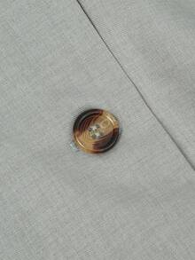 HOMEYEE Áo blazer dáng ngắn tay dài cổ ve lật, cài hai hàng khuy, thích hợp cho công sở, du lịch, công tác hoặc sinh hoạt thường ngày, phù hợp cho mọi mùa. - Xám - Xem 5