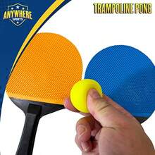 Anywhere Sports - Juego de tenis de mesa portátil para uso en interiores o exteriores incluye dos palas seis bolas bolsa de almacenamiento y tamaño compacto para niños - Azul - Ver 6