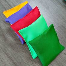 9个沙袋，3.97英寸豆袋，投掷游戏，方形豆袋，投掷袋，沙滩投掷袋，草坪游戏，户外游戏和活动 - 彩色 - 查看 8