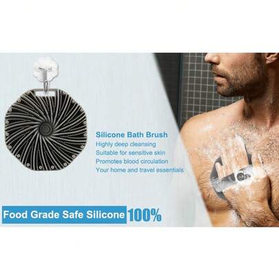 Silicone Body Brush, Silicone Loofah, Quick-Drying Exfoliating Body Brush (Suitable For Wet Or Dry Brushing), More Hygienic Than Traditional Loofah, Medium Bristles, Shower Brush, Loofah Alternative, Good Lathering, Gentle Exfoliating & Massaging Brush, Great For Removing Dirt, Suitable For Women, Men, Sensitive Skin