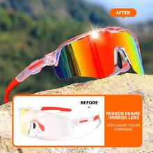 Colorful Photochromic Frame  Unisex, Color-Changing Lenses, Outdoor Sports Glasses, Driving And Fishing Glasses - Màu xanh lam - Xem 6