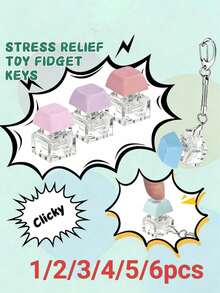 Móc khóa giảm căng thẳng bàn phím 4 trong 1, đồ chơi chuông lắc ngón tay giảm căng thẳng bàn phím, quà tặng giảm căng thẳng, quà sinh nhật lý tưởng, quà tặng tiệc tùng - Nhiều màu - Xem 7