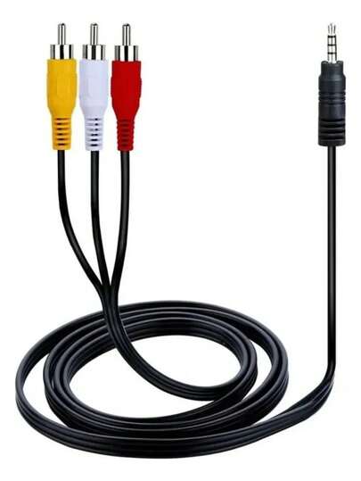 Kit5 Cabo Tv Imagem Áudio Vídeo Av Rca X P2 (p3)  Dvd Ligar