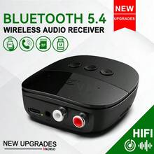 VAORLO 蓝牙5.4音频接收器，带RCA、3.5mm AUX、USB接口，立体声，NFC无线适配器，内置麦克风，兼容车载功放，支持U盘/TF卡 - A - 查看 1