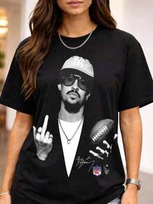 Bunny Bad Shirt, Bowl 2026 Halftime Show, Retro Concert Graphic Top ALLO - 黑色 3 - 查看 1