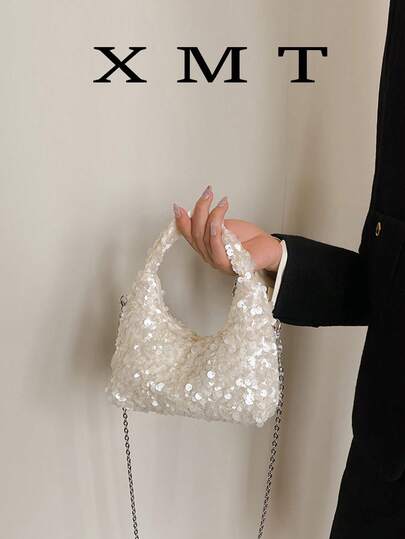 Túi đeo vai đính sequin, túi dạ hội lấp lánh, phụ kiện tiệc cưới, túi xách nữ thanh lịch, đồ dùng đám cưới, ví dự tiệc lấp lánh (mẫu ngẫu nhiên), sequin