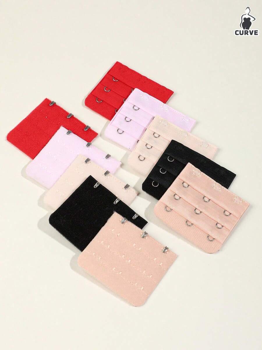Multi-Pack Plus Size Women's Adjustable Bra Extender, With Extended Hook And Three-Row Elastic Buckle, Suitable For Bra Extender - Multicolor - View 1