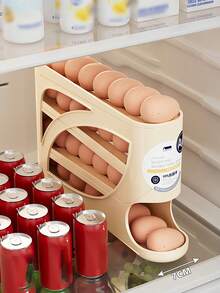 Khay đựng trứng lăn tự động cho tủ lạnh 4 tầng tiết kiệm diện tích, khay đựng trứng cho tủ lạnh và mặt bàn bếp, sức chứa 28 quả, giá lưu trữ trứng bằng nhựa bền cho tủ lạnh, mặt bàn, tủ bếp, phụ kiện sắp xếp nhà bếp - Nhiều màu - Xem 7