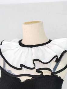 Bộ trang phục chú hề nữ, váy xòe đen trắng kiểu Lolita, bao gồm cổ áo rời, cổ áo ren, cổ áo hai mặt, cổ áo ren đa chức năng, thích hợp cho lễ hội và du lịch. - trắng - Xem 6