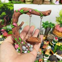 Swaying Tree Garden Decoration - Pink Flowers On A Vintage Stump, Suitable For Succulents And Indoor Tabletop Displays, A Unique Rustic-Style Gift, Perfect For Outdoor Space Decoration, And An Ideal Birthday And Holiday Present. - Swing - View 2