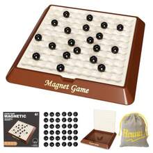 Juego de imán juegos de mesa para adultos y niños con tabla de almacenamiento juegos magnéticos con piedras ajedrez magnético para la noche de juego familiar 2-4 jugadores - como en la foto - Ver 8