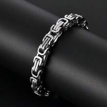1条极简朋克风不锈钢链手链，适合男士日常佩戴 - 手鍊 - 查看 7