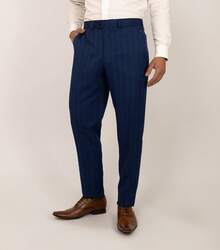 Men's Italian Cut Suit, Blue Check Fabric, Premium Tailoring. For Parties, Work, And Church. - Màu xanh lam - Xem 5