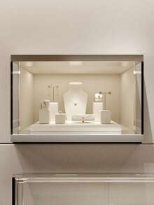 米色珠宝展示套装，店铺展示柜，项链、胸像、手表、戒指、耳环、手镯等装饰展示架 - 米色 - 查看 7