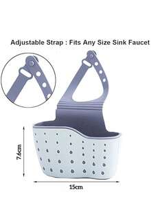 1pc Adjustable Clip-On Sink Sponge Holder, Kitchen Hanging Drain Basket, Kitchen Utensil Organizer - Multicolor - View 4