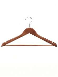 Customized Text/Logo Wooden Clothes Hanger, Non-Slip, Seamless, Suitable For Home, Hotel, Wedding, Laundry Drying - Brown Retro Color - View 11