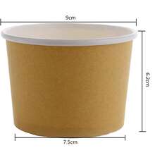 50 chiếc/gói, cốc giấy đựng kem 9oz, thích hợp cho đồ ăn nóng hoặc lạnh, đồ dùng tiệc tùng 9oz, kem sundae, sữa chua đông lạnh, súp, cà phê đen và đồ ăn nhẹ. - Màu Khaki - Xem 2