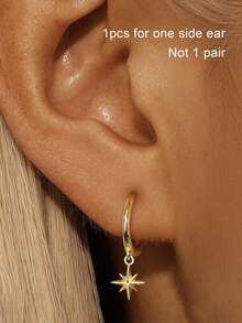 Set de 1/3 piezas de pendientes mini elegantes y de moda, pendientes de clip decorados con zirconia en forma de estrella, adecuados para festivales, vacaciones, fiestas, citas, regalos y uso diario - Multicolor - Ver 14