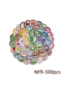 50/150/250/500张压纹贴纸套装，适用于剪贴簿、日记本、笔记本、平板电脑、计划本、贺卡、信封、水瓶、手机、派对礼品 - 浮雕印章 - 查看 12