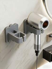 免钻孔吹风机支架，浴室壁挂式吹风机架，浴室吹风机收纳整理架，适用于浴室收纳，壁挂式储物架，小巧便携，易于安装，适合小空间 [随机] 浴室配件 - 彩色 - 查看 4