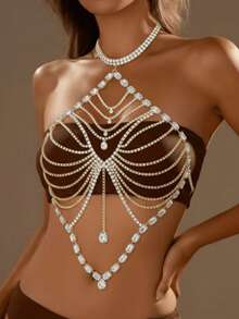 时尚性感水钻多层流苏项链身体链 - 身體鏈 - 查看 11