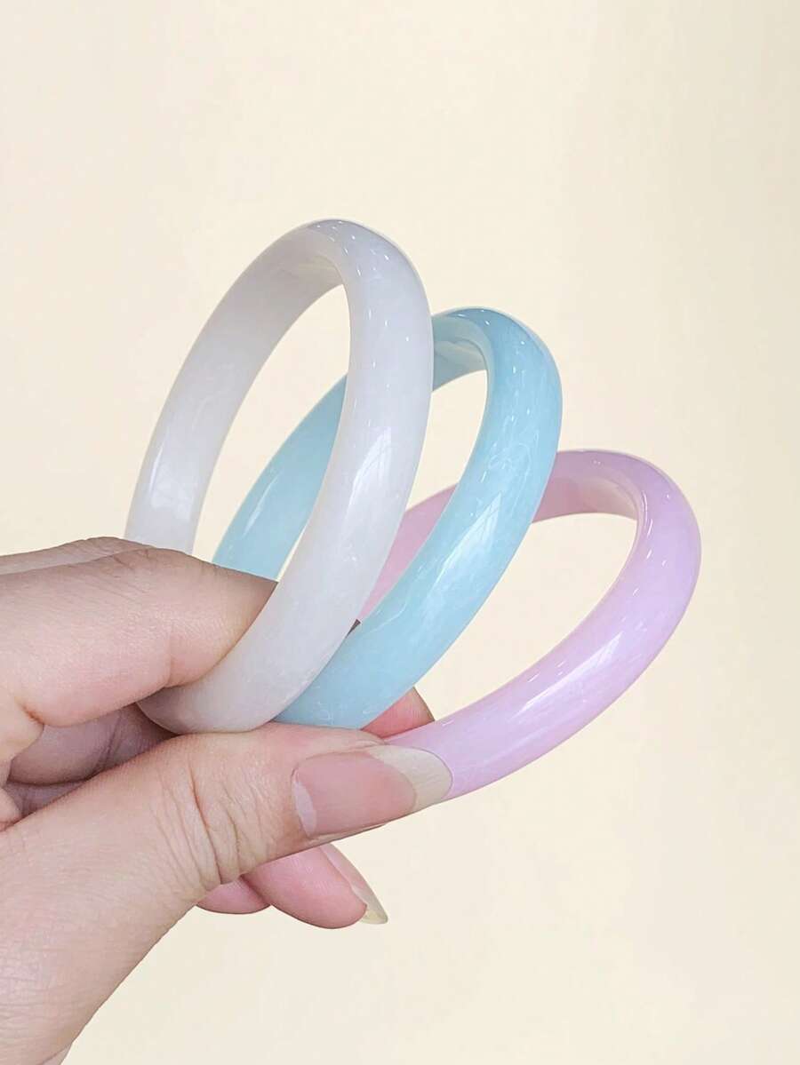 LADYCOCO Set Gelang Akrilik Modis & Elegan 3 Buah, Untuk Wanita - MultiWarna - View 1