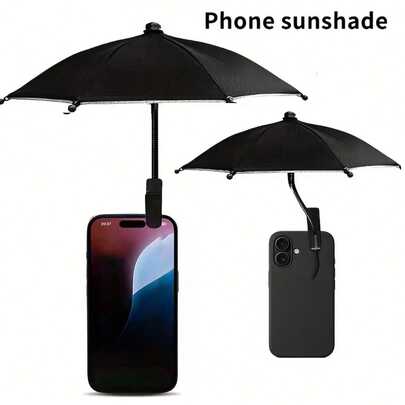 Portable Phone Holder Umbrella, Waterproof Anti-Glare Cute Parasol With Phone Holder, UV Protection Mini Umbrella, Suitable For Light Rain, Universal Phone Sun Visor, Outdoor Anti-Glare Phone Sun Shade, Travel Essential, Fitness & Study Accessory, Vacation & Camping Necessity, Spring & Summer Selection, Bridesmaid Gift