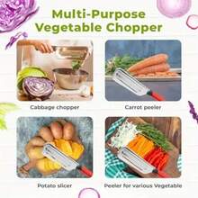 Stainless Steel Cabbage Grater, Manual Cabbage Shredder With Handle, Multifunctional Vegetable Cutter, Kitchen Utensils & Gadgets(Black). - 黑色 - 查看 4