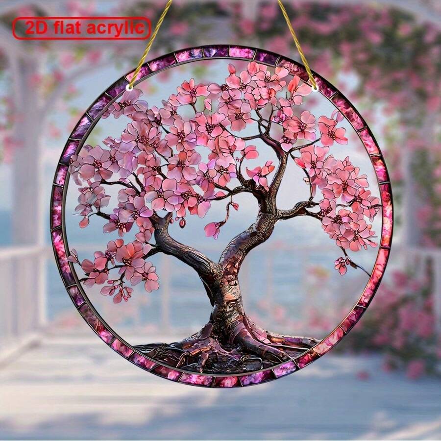 1个2D亚克力樱花光影捕捉器,亚克力窗户装饰挂件,春季装饰,农舍风格室内/室外墙饰,送给母亲、姐妹、朋友的生日礼物 - A - 查看 1