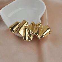 1pc Thick Jewelry French Brooch Design, Niche, Luxury, Stainless Steel, Asymmetrical Pleated, Star Style, Suitable For Coat, Sweater, Corsage Pin - Multicolor - View 8
