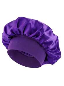 1 buah Topi Rajut Satin Polos Wanita, Musim Panas, Pantai, Topi - Purple - View 21