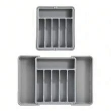 4pcs Large Plastic Cutlery Organizer Tray, Adjustable & Expandable Kitchen Drawer Divider, Suitable For Home Kitchen Use - Multicolor - View 7
