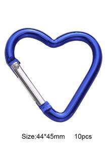 10pcs Aluminum Carabiner Keychain Clips - Assorted Shapes (Star, Heart, Bone, D-Shape) For Keys, Bags & DIY Crafts, Lightweight Metal Snap Hooks For Phone Straps & Outdoor Gear - Aluminum Carabiners - View 20