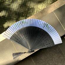 1把复古花卉折叠手扇，女士竹丝折叠扇，优雅装饰手持扇，带流苏，便携式夏季降温扇，适用于舞会、婚礼等场合，亚洲风格折叠手扇，角色扮演摄影礼物 - 折扇 - 查看 29