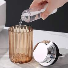 11.84 Oz Modern Plastic Foaming Hand Soap Dispenser, Bathroom & Kitchen Refillable Liquid Easy To Press Soap Dispenser For Essential Oil, Shampoo, Dish Soap - Glossy - View 9