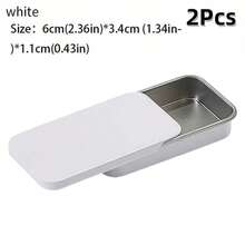 2/6pcs, Size: 2.36X1.34X0.43 Inches, Sliding Lid Metal Tin Box, Metal Box With Lid Small Item Storage Box, Such As Earrings, Jewelry Crafts, Etc. - Multicolor - View 18