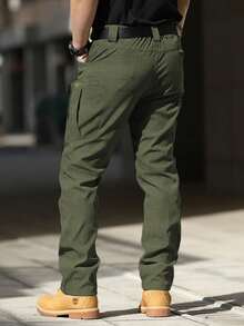 Men's Tactical Pants With Multiple Pockets, Multi-Pocket Design For Hiking & Outdoor Adventures, Camping Gear - 綠色 - 查看 3