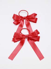 2 chiếc dây buộc tóc nơ nhiều lớp, kiểu dáng học sinh ngọt ngào, đa năng, độ co giãn cao dành cho bé gái - Nhiều màu - Xem 12