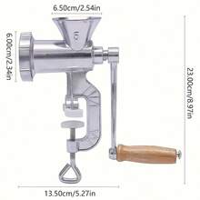IAGREEA Portable Manual Meat Grinder - Hand Crank Food Chopper Suitable For Beef, Garlic, Pepper, Nuts And Wheatgrass Juicing (Requires Filtering Juice And Residue), Non-Electric, Suitable For Camping And Kitchen - Silver - View 3