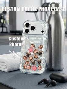Funda de teléfono personalizada - Funda de teléfono con foto personalizada y bordes ondulados - Funda de teléfono transparente de TPU con decoraciones flotantes - Regalo personalizado para amigos y familiares - Ideal para uso diario, protección del teléfono y decoración - Rosa - Ver 35