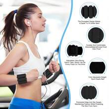 2件套可调节魔术贴负重腕/踝带，总重2磅（每只手腕1磅），适用于普拉提、瑜伽、跑步和步行 - 彩色 - 查看 6