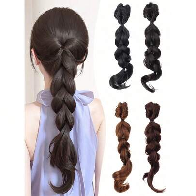 16 Inch Synthetic Clip-In Braid Ponytail, Ponytail Hair Extension, Suitable For Women's Daily Use, Fits Various Hairstyles