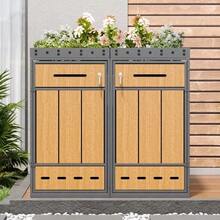 Container Storage Unit With Green Roof, Enclosure For 120-240 Liter Containers, Container Cabinet, Container Box - Grey - View 5