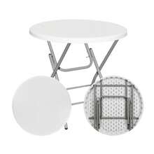 KICMX Mesa Redonda Portátil Plegable 80cm Mesa Auxiliar de 2 Patas  0581957 - como en la foto - Ver 5