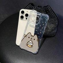 1Pc1PcNew Model Fashionable Phone Case 17 Pro MaxShockproof Transparent Soft Back 16 15 14 13 12 11 Pro Max With Funny Pusheens Pattern PhoneSuitable For 17 AirSimple Cute Floral Character Pattern For Girls Holiday Giftphone Cases Case 17 Case 17 Pro Case 17 Pro Max CaseStay On  With A Variety Of Styles To Make Your Phone The Center Of Attention - 顏色1 - 查看 2